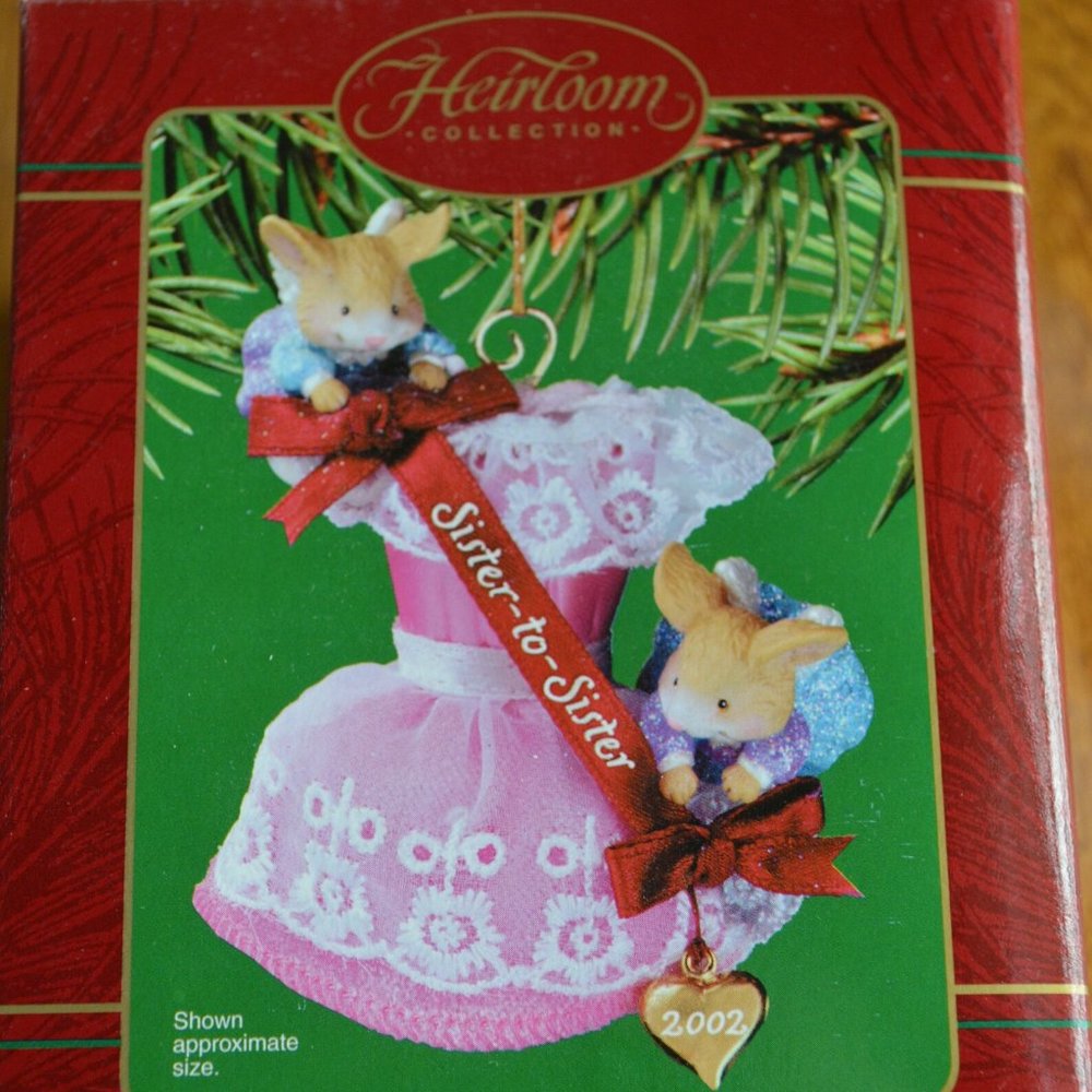 Vintage Heirloom Collection "Sister to Sister" Dated 2002 Holiday Ornament
